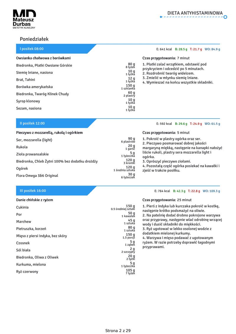 Produkty dozwolone w diecie niskohistaminowej
